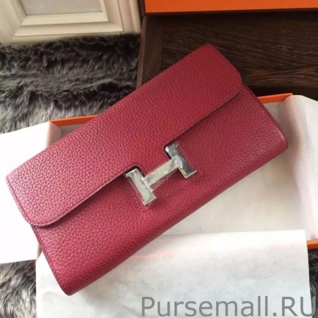 Copy Hermes Constance Long Wallet In Fuchsia Leather