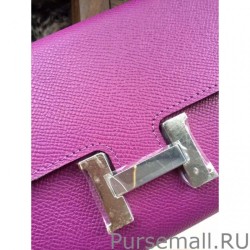 Perfect Hermes Constance Long Wallet In Cyclamen Epsom Leather