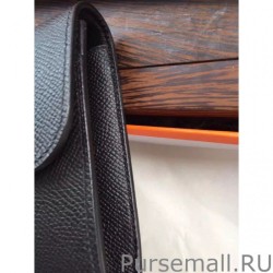 Luxury Hermes Constance Long Wallet In Black Epsom Leather