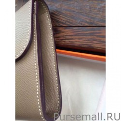 Designer Hermes Constance Long Wallet In Etain Epsom Leather