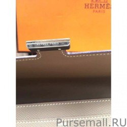 Designer Hermes Constance Long Wallet In Etain Epsom Leather