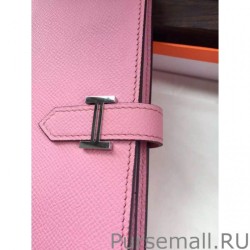 Inspired Hermes Bearn Wallet In Pink Epsom Leather