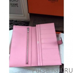 Inspired Hermes Bearn Wallet In Pink Epsom Leather