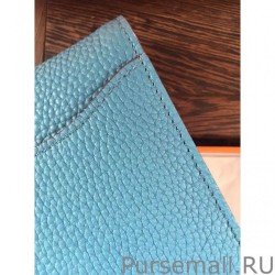 AAA+ Hermes Constance Long Wallet In Jean Blue Leather