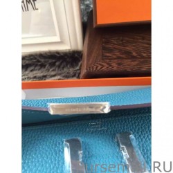 AAA+ Hermes Constance Long Wallet In Jean Blue Leather