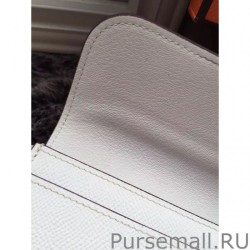 1:1 Mirror Hermes Constance Long Wallet In White Epsom Leather