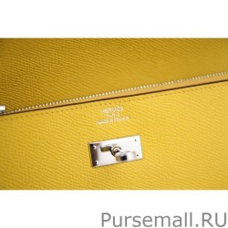 Designer Hermes Kelly Longue Wallet In Yellow Epsom Leather