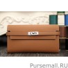 High Hermes Kelly Longue Wallet In Brown Epsom Leather