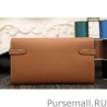 High Hermes Kelly Longue Wallet In Brown Epsom Leather