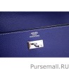 Inspired Hermes Kelly Longue Wallet In Electric Blue Epsom Leather