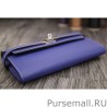 Inspired Hermes Kelly Longue Wallet In Electric Blue Epsom Leather