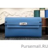 Replica Hermes Kelly Longue Wallet In Jean Blue Epsom Leather