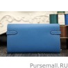 Replica Hermes Kelly Longue Wallet In Jean Blue Epsom Leather