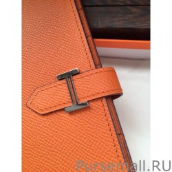 Top Quality Hermes Bearn Wallet In Orange Epsom Leather