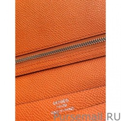 Top Quality Hermes Bearn Wallet In Orange Epsom Leather