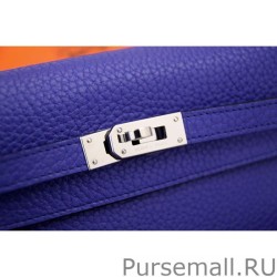 Top Quality Hermes Kelly Longue Wallet In Electric Blue Clemence Leather