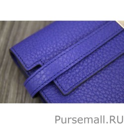 Top Quality Hermes Kelly Longue Wallet In Electric Blue Clemence Leather