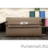 Top Quality Hermes Kelly Longue Wallet In Etoupe Clemence Leather