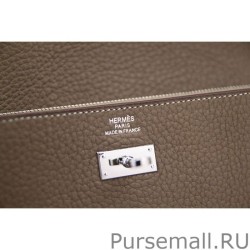 Top Quality Hermes Kelly Longue Wallet In Etoupe Clemence Leather