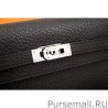 Top Hermes Kelly Longue Wallet In Black Clemence Leather