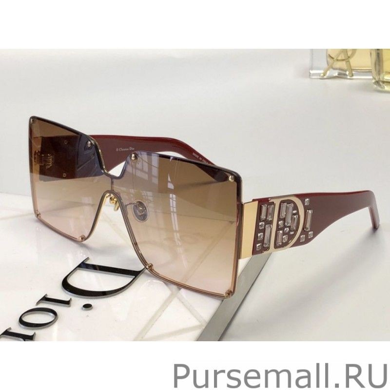 UK Dior Paeng Square Sunglasses Coffee