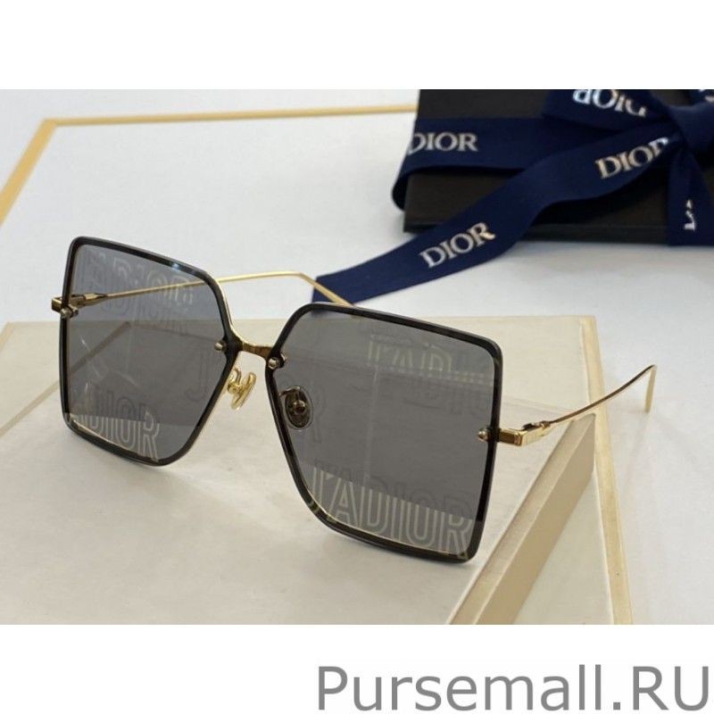 Luxury Dior Shaded Square Sunglasses Gray