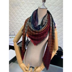 Replicas GG Jacquard Wool Shawl 130 x 130 Red