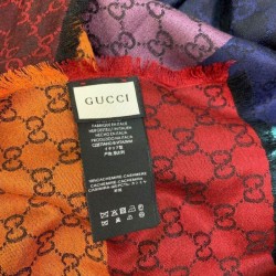 Replicas GG Jacquard Wool Shawl 130 x 130 Red