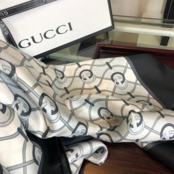 Best GG Silk Scarf 140 x 140 Black