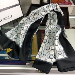 Best GG Silk Scarf 140 x 140 Black