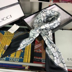 Best GG Silk Scarf 140 x 140 Black