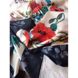 Replica GG Silk Scarf 140 x 140 Black