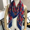 Best GG Silk Scarf 140 x 140 Blue