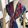 Best GG Silk Scarf 140 x 140 Blue