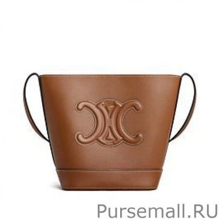 Knockoff Celine Small Bucket Cuir Triomphe Coffee