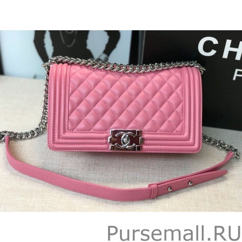 Top Quality Boy Classic Flap Bag A67086 Rose Steel Hardware