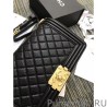 High Quality Boy Embossed Calfskin Flap Bag A67086 Black