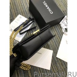 High Quality Boy Embossed Calfskin Flap Bag A67086 Black