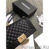 Designer Boy Embossed Calfskin Flap Bag A67086 Black Golden Hardware