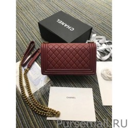 Luxury Boy Embossed Calfskin Flap Bag A67086 Claret