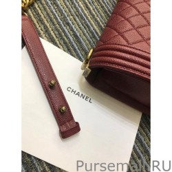 Luxury Boy Embossed Calfskin Flap Bag A67086 Claret