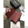 Best Boy Embossed Calfskin Flap Bag A67086 Claret