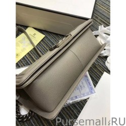 Knockoff Boy Embossed Calfskin Flap Bag A67086 Gray