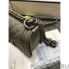 Knockoff Boy Embossed Calfskin Flap Bag A67086 Gray