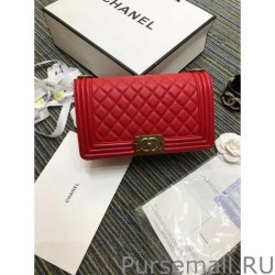 Fashion Boy Embossed Calfskin Flap Bag A67086 Red