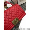 Fashion Boy Embossed Calfskin Flap Bag A67086 Red