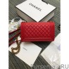 Fashion Boy Embossed Calfskin Flap Bag A67086 Red