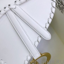 Inspired Christian Dior Grooved Edge Saddle Bag White