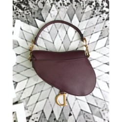 Replica Christian Dior Mini Saddle Calfskin Bag Claret