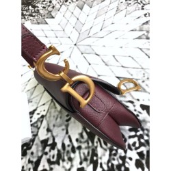 Replica Christian Dior Mini Saddle Calfskin Bag Claret